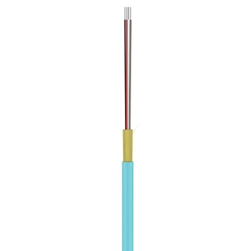 Proterial Cable 60522-4 Indoor Tight Buffered Plenum Fiber Optic Cable, 4-Fibers, 50 UM OM3, Aqua