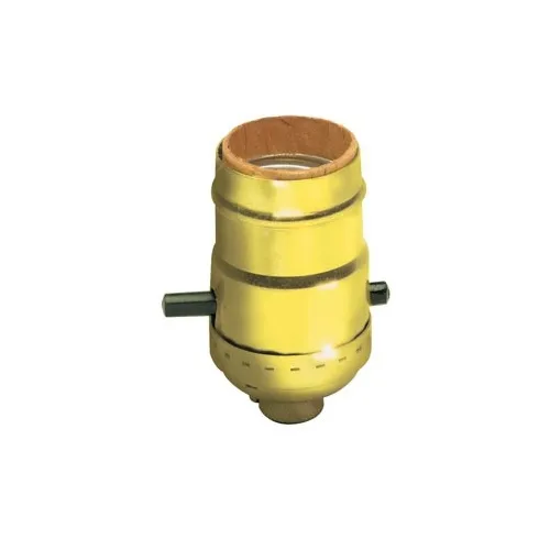 Leviton 6098-PG Medium-Base Aluminum-Shell Push-Through Incandescent Lampholder 1/8 IPS Tapped Brass