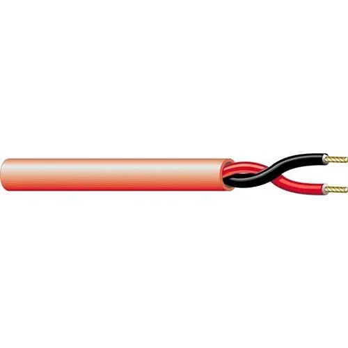 West Penn 60980BRD1000 18/2 Solid Unshielded FPLP Fire Alarm Cable, 1000' (304.8m) Reel, Red