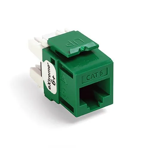Leviton 61110-RV6 eXtreme CAT6 QuickPort Jack, Green