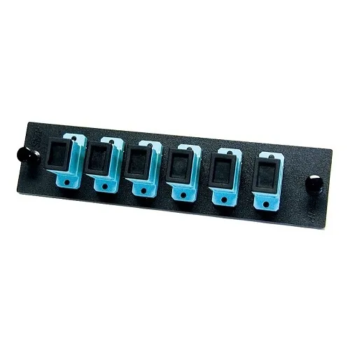 OCC 6112DSC50G Adapter Plate, 12-Port, Dual LC, Multimode, 50µM, Composite Sleeve, 10 Gbe