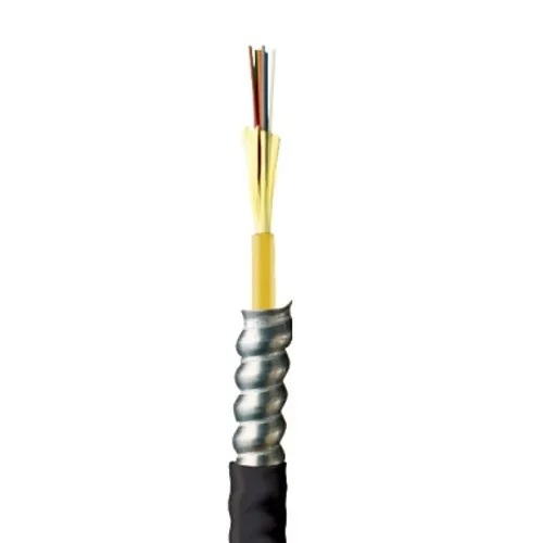 Proterial Cable 61579-12 Indoor/Outdoor Armored Tight Buffered Plenum Cable, 12 Fibers, 8.3 UM OS2, Black