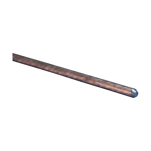 nVent CADDY 615880 Copper-Bonded Ground Rod, Pointed, 5/8" Diameter, 8' Length, 10 Plating Thickness, 6.8 lb