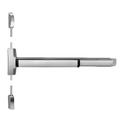 Yale 6170ED-36 LBR 630 RHR 6100ED Series Less Bottom Rod, 30-36" Door Opening Width, Non-Handed, Satin Stainless Steel
