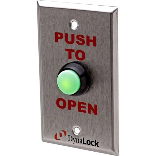DynaLock 6176 6170 Series Weatherproof Push Buttons, Faceplate Silkscreened "Push to Open", Illuminated