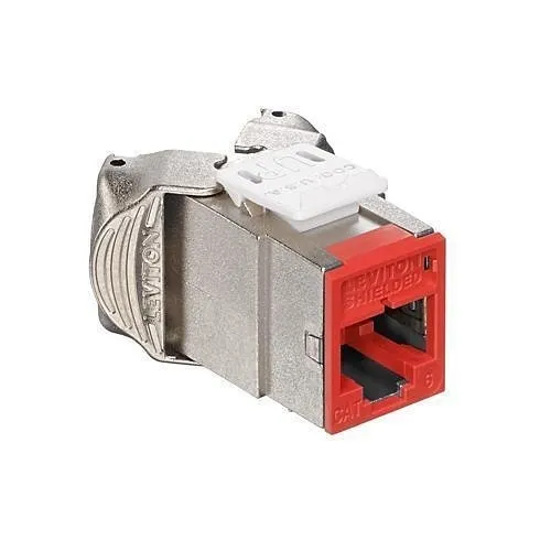Leviton 61SJK-RC6 ATLAS-X1 CAT6 Shielded QUICKPORT Jack, Crimson