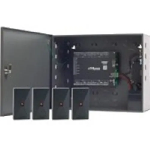 Linear 620-100259 Access Control Platform Bundle with 4-Reader and Metal Cabinet, 4-Door, 8GB MicroSD, 12.25"x2.23"x11.1"