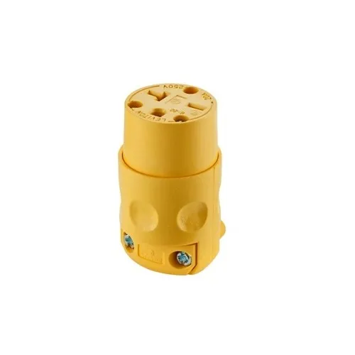 Leviton 620CV Power Plug Yellow, 2-Pole, 3-Wire, 20A, 250V