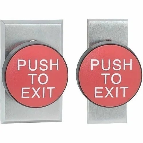 Schlage 625RD EX Mushroom Button, Single Gang, Push to Exit, Delayed Action, 2-3/4", Stainless Steel, Red