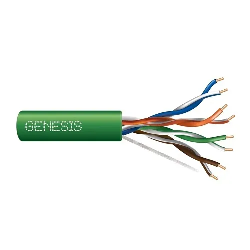 Genesis 63602105 23/4-Pair Cat 6 Unshielded (U/UTP) Networking Cable, Riser, CMR, 1000' (304.8 m) Reel-in-a-Box, Green