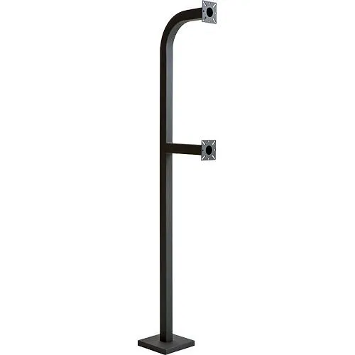 Pedestal Pro 64-9C-DSP 64" and 42" Black Steel Dual Height Gooseneck Pedestal with Square Tube (Pad Mount)