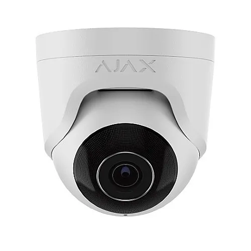 AJAX TC5MP2.8W 5MP Wired IP 3K WDR Turret Camera with 100-100° Viewing Angle, 2.8mm Lens, White