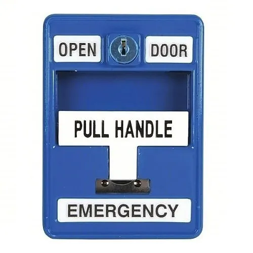Dortronics 6510/BL-S35XCS Surface Mounted "Pull Handle" Emergency Door Release, Blue
