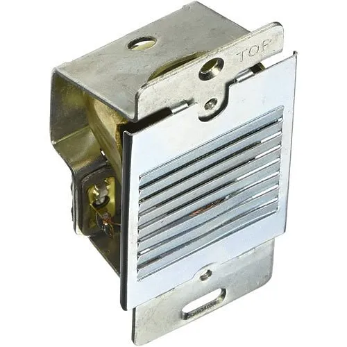 Edwards Signaling 660 Series Ringcall Bell, 8-10AC 1.5A op voltage, 15VA, 4.75 DC Coil Res (Ohms), cover with single receptacle outlet cover plate