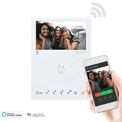 Comelit 6741W Mini Wi-Fi Video Master Station, Hands-Free, 2-Wire, White