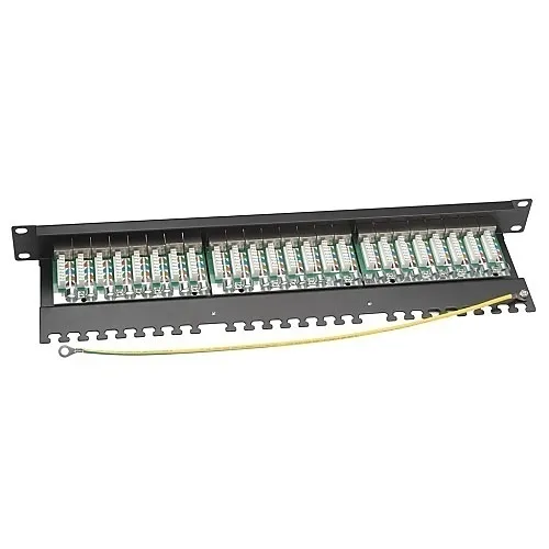 Platinum Tools 675-24C6AS Rackmount 24 Port Shielded CAT6A Patch Panel, Horizontal, 110 Type
