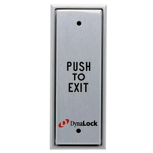 DynaLock 6850 Narrow Push Plate, SPDT Double Break, Satin Aluminum