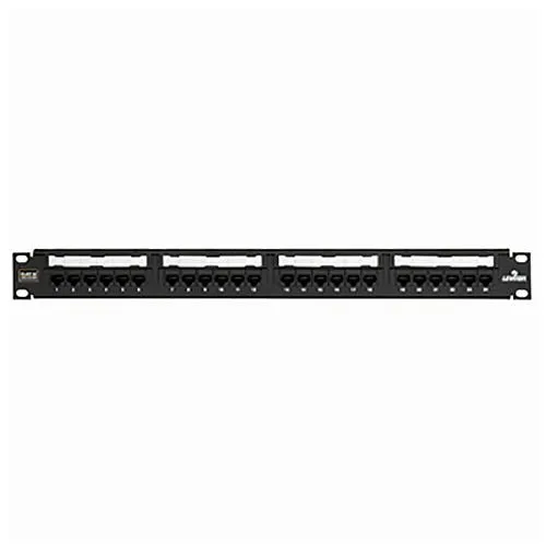 Leviton 69586-U24 CAT6 Universal Patch Panel, 24-Port, 1U RMS, with Cable Management Bar