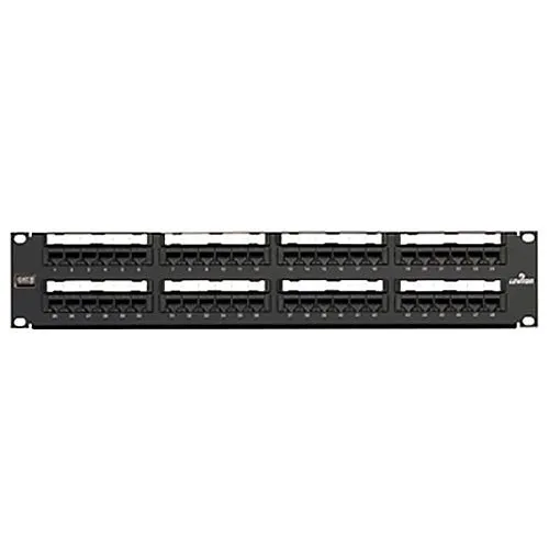 Leviton 69586-U48 CAT6 Universal Patch Panel, 48-Port, 2U RMS, with Cable Management Bar