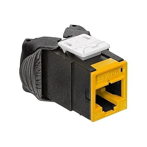 Leviton 6AUJK-RY6 Atlas-X1 CAT6A UTP QuickPort Jack, Yellow