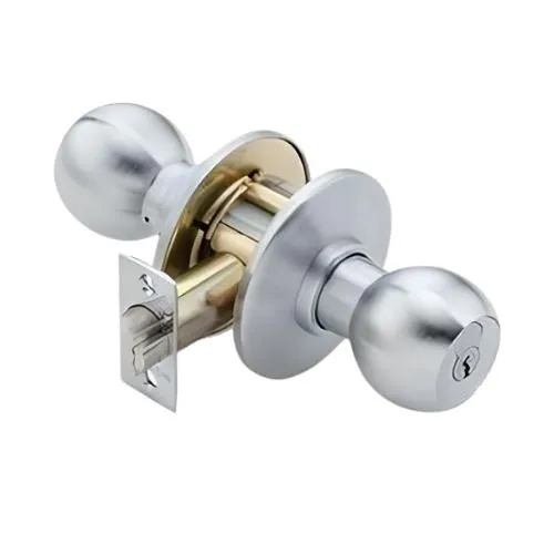 BEST 6K27D4CSTK626 6K Series Medium Duty Storeroom Cylindrical Knob Locks with Round Style, Satin Chrome