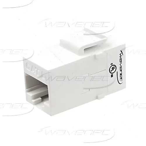 Wavenet 6KSCWH1 CAT6 Keystone Style RJ-45 Feed-Through Coupler, White