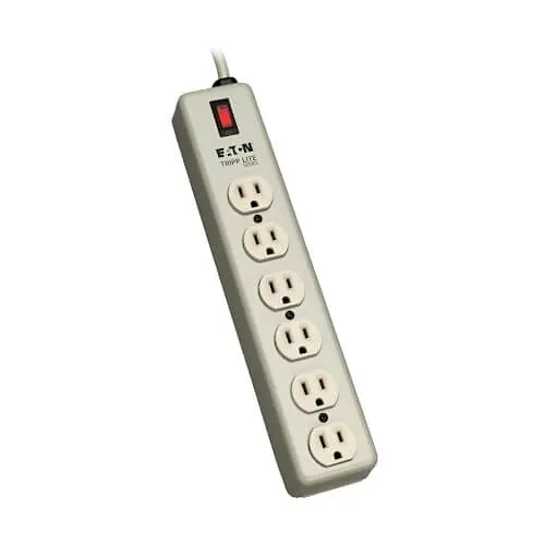 Eaton Tripp Lite 6SPDX 6' Industrial Power Strip, 6 NEMA 5-15R Outlets, Metal Housing, Beige