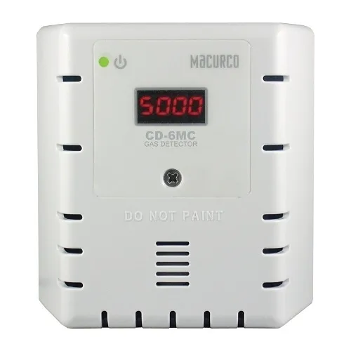 Macurco CD-6MC Series Carbon Dioxide CO2 Fixed Gas Detector, Manual Calibration Only, 12-24V, White