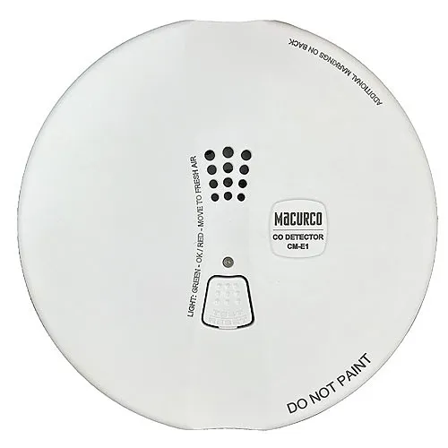 Macurco CM-E1R Security Series Carbon Monoxide CO Gas Detector, 9-32VDC, Residential/Light Commercial, Round