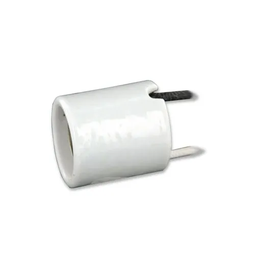Leviton 70045 Medium Base HID Porcelain Lampholder, Keyless, One-Piece, Glazed, Single Circuit, Side Wired, 4KV Pulse Rated, For HID and Incandescent Lamps, White