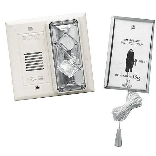 Edwards Signaling CFA Series Call for Assistance Kit, neutral white color, fits single gang box, 120AC, 0.115A, 150 candela, clear lens
