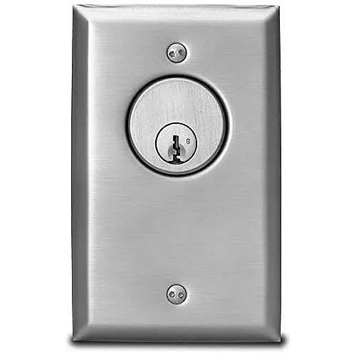 SDC 702U 700 Series Single Gang Key Switch, Momentary SPDT Amp, 20 Gauge, Stainless Steel