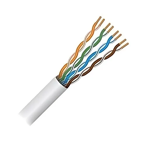 Paige 710536EWTL CAT5e 24AWG 4-Pair Solid Cable, Plenum, 500' Box, White