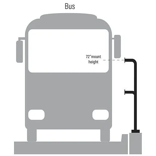 Pedestal Pro 72-9C-D Black Steel Dual Height Gooseneck Pedestal, 72in and 42in, Pad Mount
