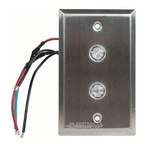 Dortronics 7201XL2-H High Intensity LEDs Mounted on 1-Gang Stainless-Steel Plate