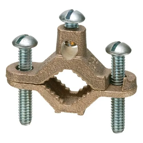 Arlington 720B Bare Wire Ground Clamps, Pipe Size - 1/2" to 1", Solid Brass with Steel Screws