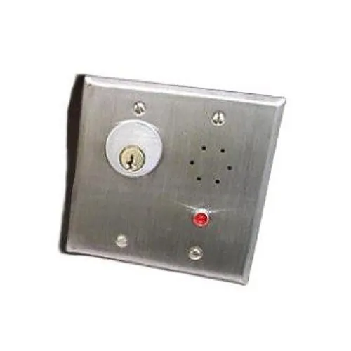 Dortronics 7286-PT5-24XK 7286 Series Local Door Prop Alarm and Key Switch, Standard 1-1/8" Mortise Cylinder Door Prop Alarm