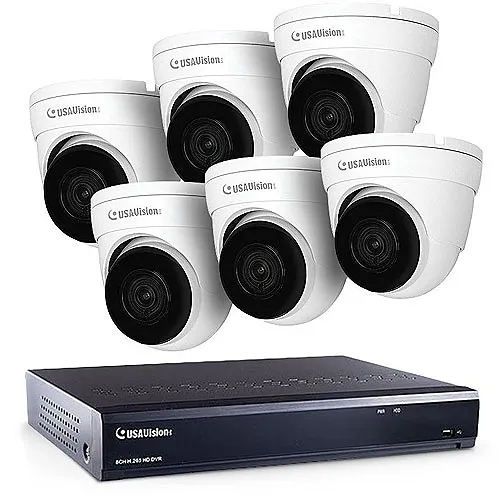 GeoVision UA-XVL810CR510-2TB Bundle Kit (1) UA-XVL810 USAVision 8-Channel NVR, 2TB HDD (6) UA-CR510F2 2MP Turret Cameras, White