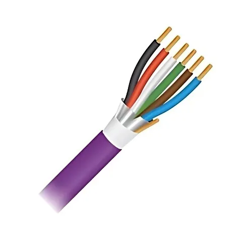 Paige 740051PR 18AWG 6-Conductor Stranded Shielded Cable, Plenum Rated, 500' Reel, Purple