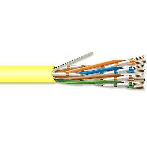 Superior Essex 77-240-6B CAT6 Plenum Cable, 23/4 Solid AC, CMP, 1000' (304.8m), POP Box, Yellow