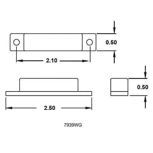 Resideo 7939WG-BR MPS20 Surface Mount Magnetic Contact with Terminals, 1-1/4" Gap, SPST, Brown