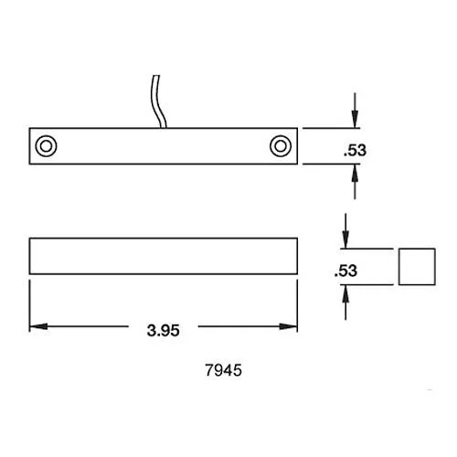 Honeywell Home 7945-2GY XTP Surface Mount Magnetic Contact with Leads, SPDT Switch (form C), 2-1/2" Wide Gap, Gray