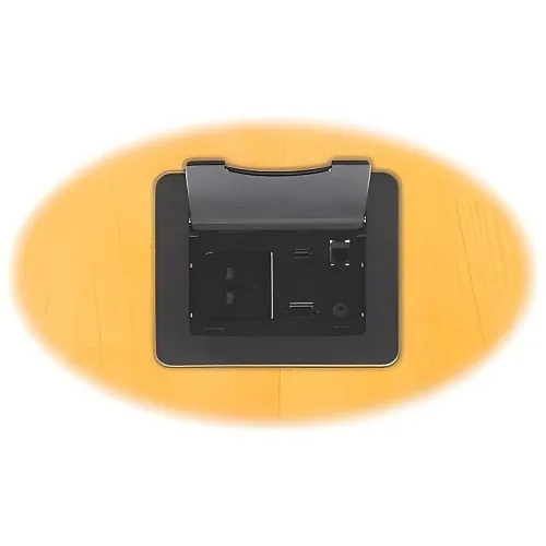 Kramer TBUS-3XLB Modular Table Box with Tilt Up Lid, Black