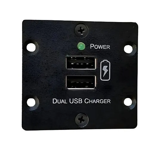 Kramer W-2UCB Wall Plate Insert Double USB Charger, Black