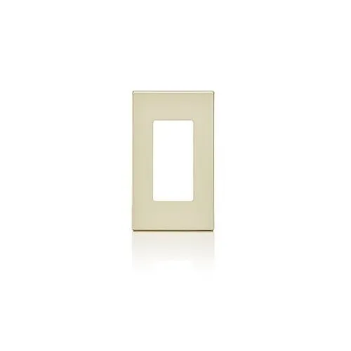 Leviton 80301-0ST 1-Gang Decora Plus Screwless Wall Plate Polycarbonate, Light Almond