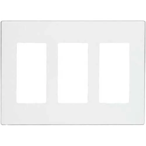 Leviton 80311-SW 3-Gang Decora Plus Screwless Wall Plate, White