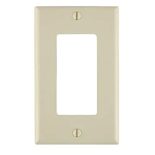 Leviton 80401-NT 1-Gang Decora/GFCI Device Wallplate, Standard Size, Thermoplastic Nylon, Light Almond