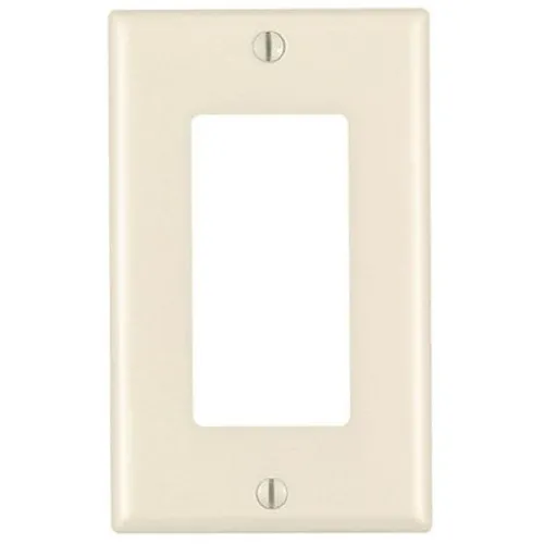 Leviton 80401-T 1-Gang, 1-Decora, Standard Size Thermoset Wall Plate, Light Almond