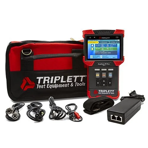 Triplett 8071 Camview IP Pro+ IP and Analog Security Camera Tester. H.265, AHD 2.0, HD-TVI 3.0, HD-CVI 3.0, and NTSC/PAL
