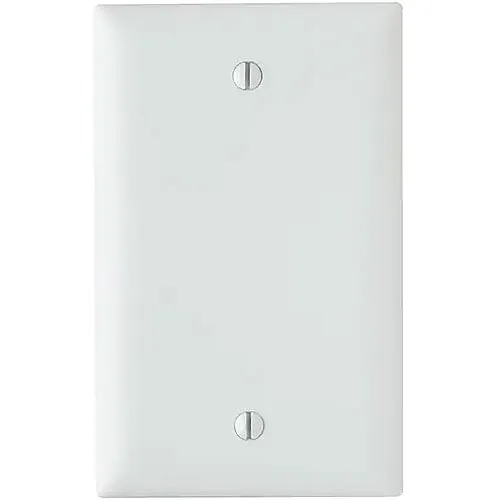 Leviton 80714-T 1-Gang, 1-Blank, Box Mounted, Standard Nylon Wall Plate, Light Almond
